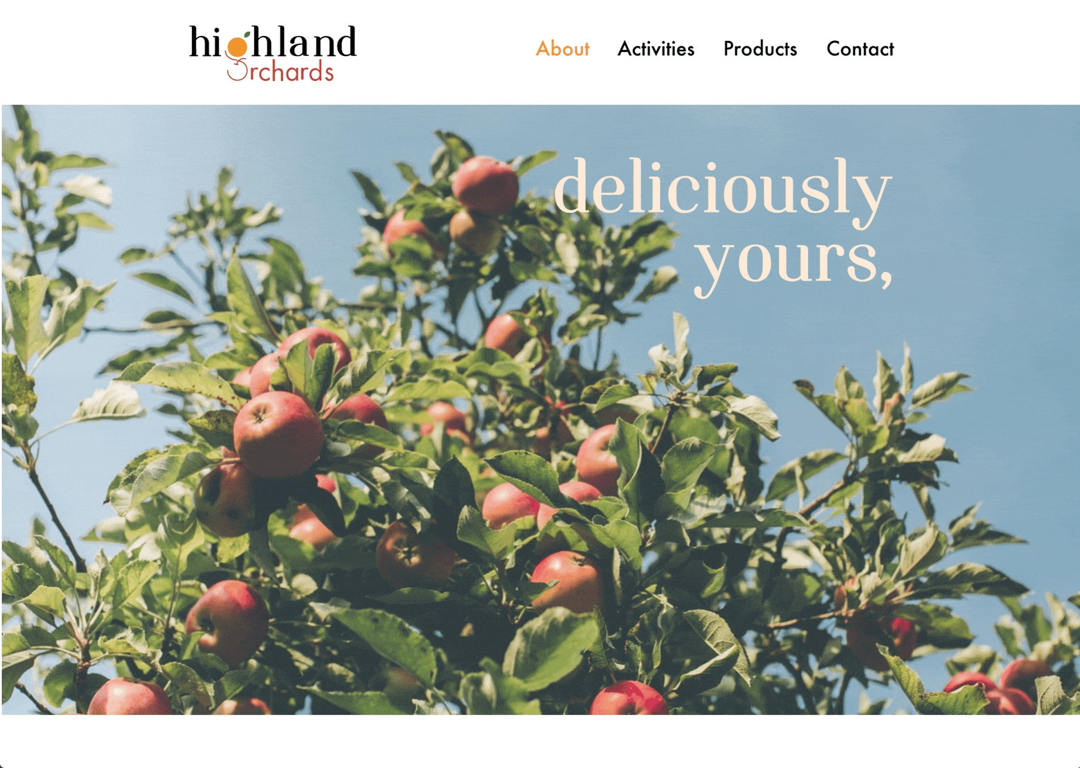 highland orchards rebrand website design video
