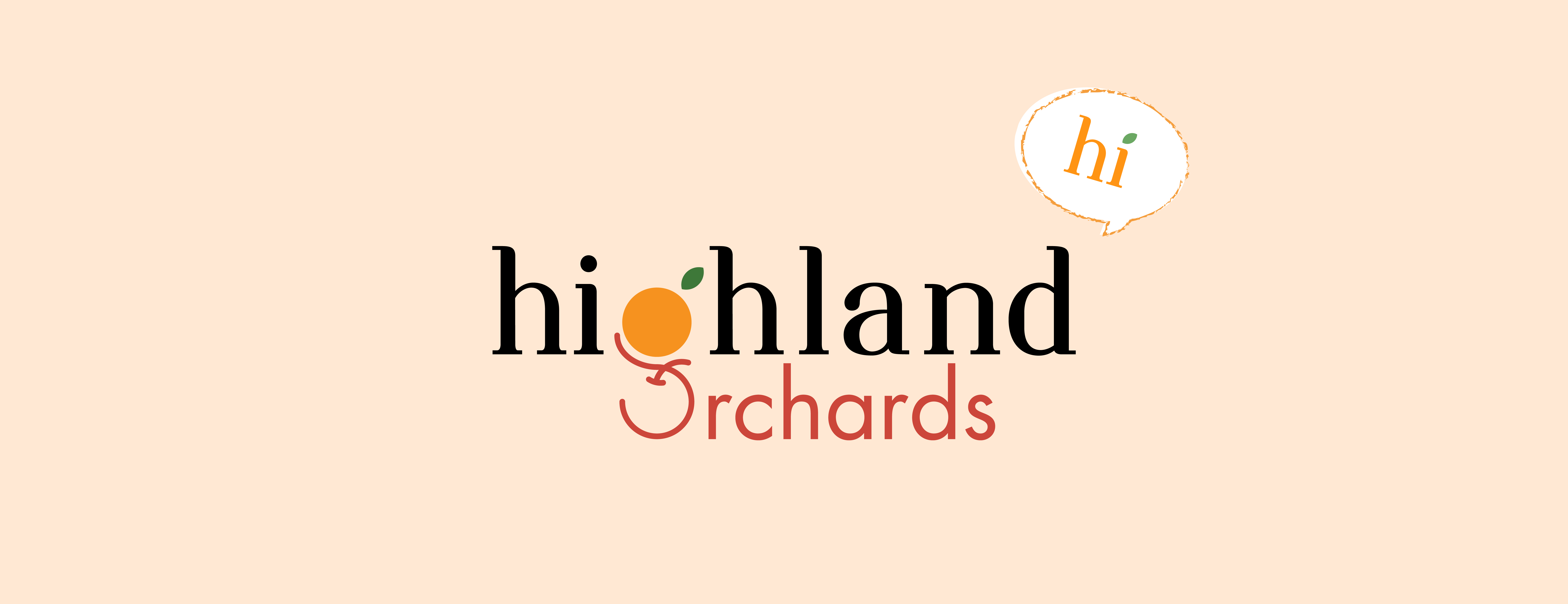 hgihland orchards logo on a banner