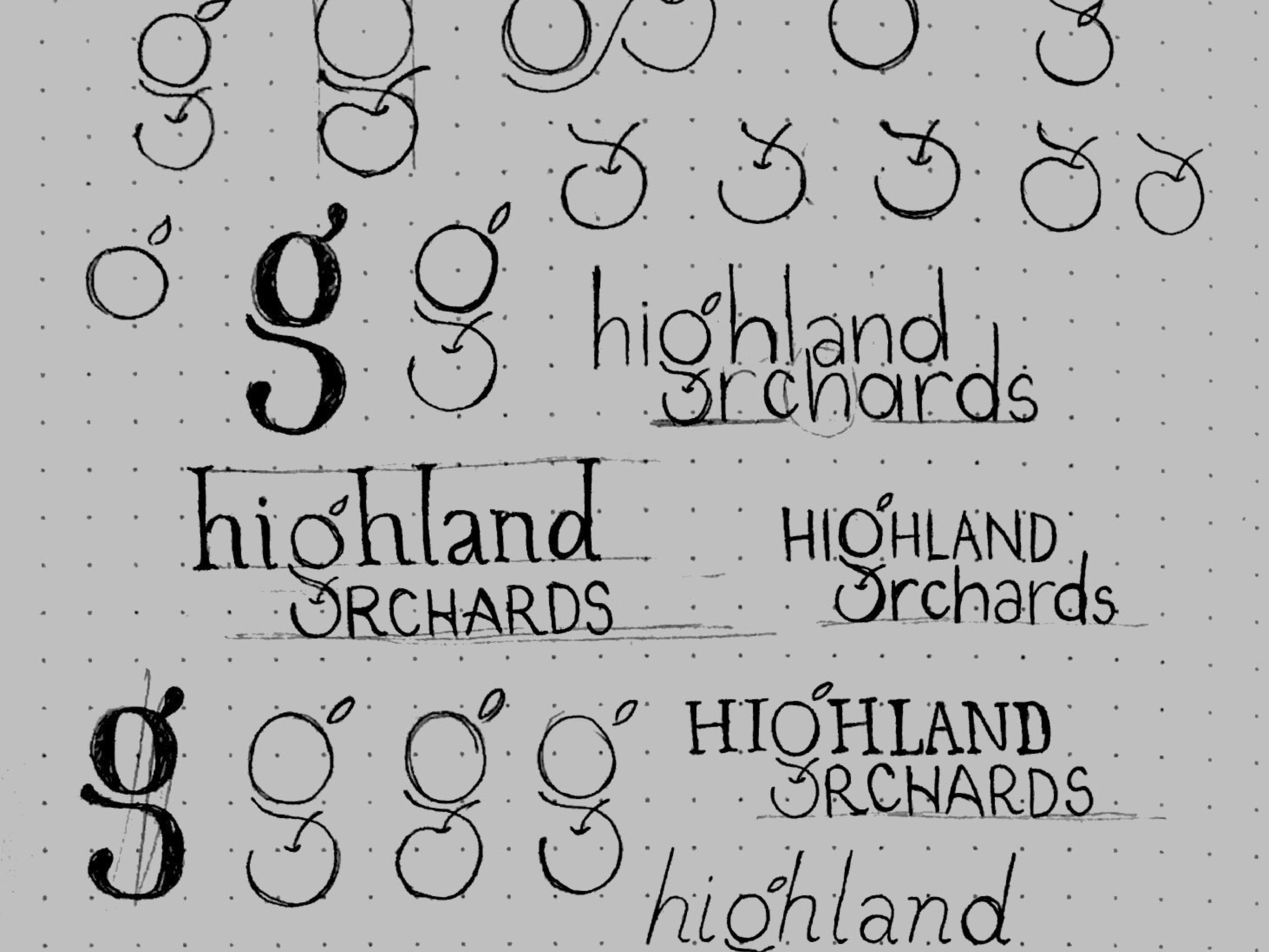 sketches for highland orchards logo